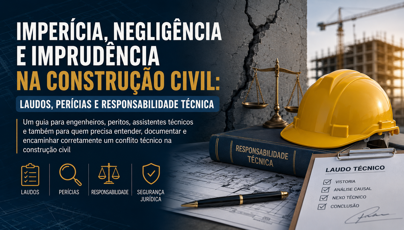 Capa do artigo sobre problema técnico-jurídico e laudos na construção civil