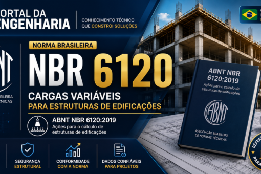NBR 6120 sobre cargas variáveis para estruturas de edificações, com referência técnica do Portal da Engenharia.
