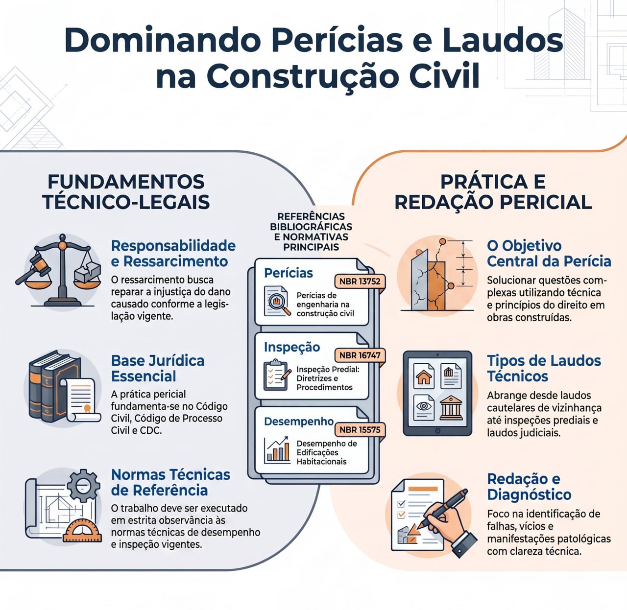 Infográfico: Dominando Perícias e Laudos na Construção Civil