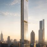 Ilustração conceitual de torre ultradelgada em Manhattan para o artigo sobre o 262 Fifth Avenue